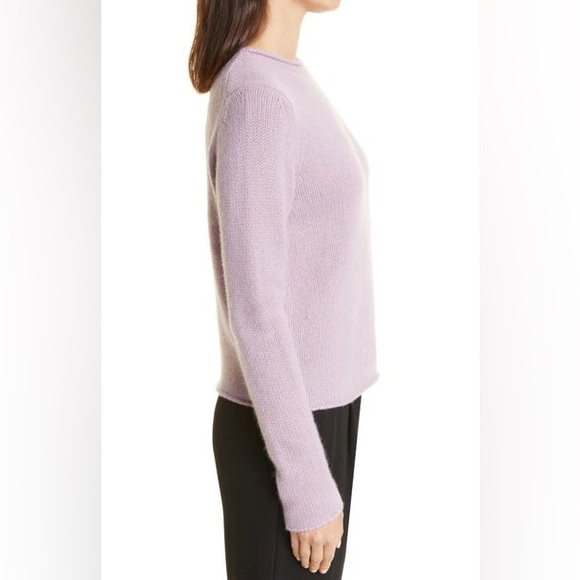 🎉NWT vince cashmere roll edge trim pullover in lilac stone - Picture 6 of 11